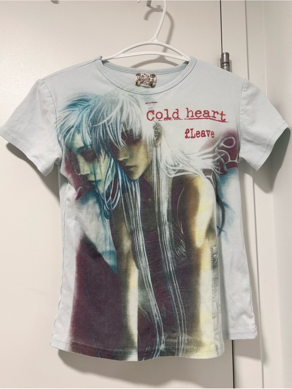 Designer Y2K Emo Graphic Short Tee Light Blue